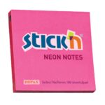 Stick 'n Notes 76x76 Neon Notes (654) 3"x3" - 100 Sheets Per Pad Magenta (Pack of 12)