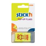 Stick 'n Notes Pop-Up Neon Printed Flags 45mm x 25mm - 50 Sheets Per Pad Sign Here Lemon