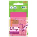 Stick 'n Notes Stick'n Clear Notes - 76mm x 51mm Magenta Notes - 76mm x 51mm