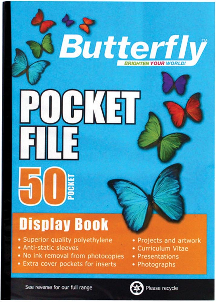 33-3050-00.jpg Butterfly Pocket File A4 50 Page - Image 1