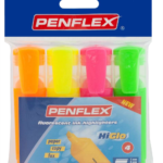 Penflex Highlighters Wallet of 4 - Neon Assorted