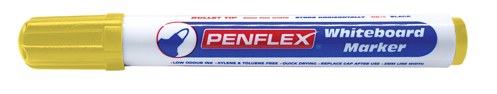 36-1811-07.png Penflex WB15 Whiteboard Marker Bullet Medium Yellow (Pack of 10) - Image 1