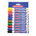 Penflex Black, Red, Dark Blue, Green, Brown, Orange Wallet of 10 Assorted