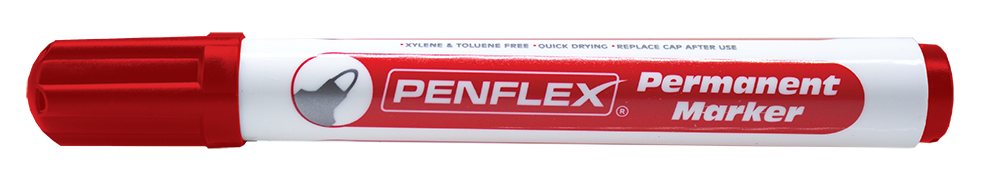 36-1828-03.png Penflex PM15 Permanent Marker Bullet Medium Red (Pack of 10) - Image 1