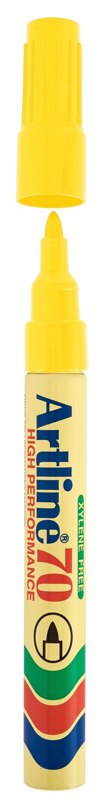 41-0591-07.jpg Artline EK 70 Permanent Bullet Point Permanent Marker 1.5mm Yellow - Image 1