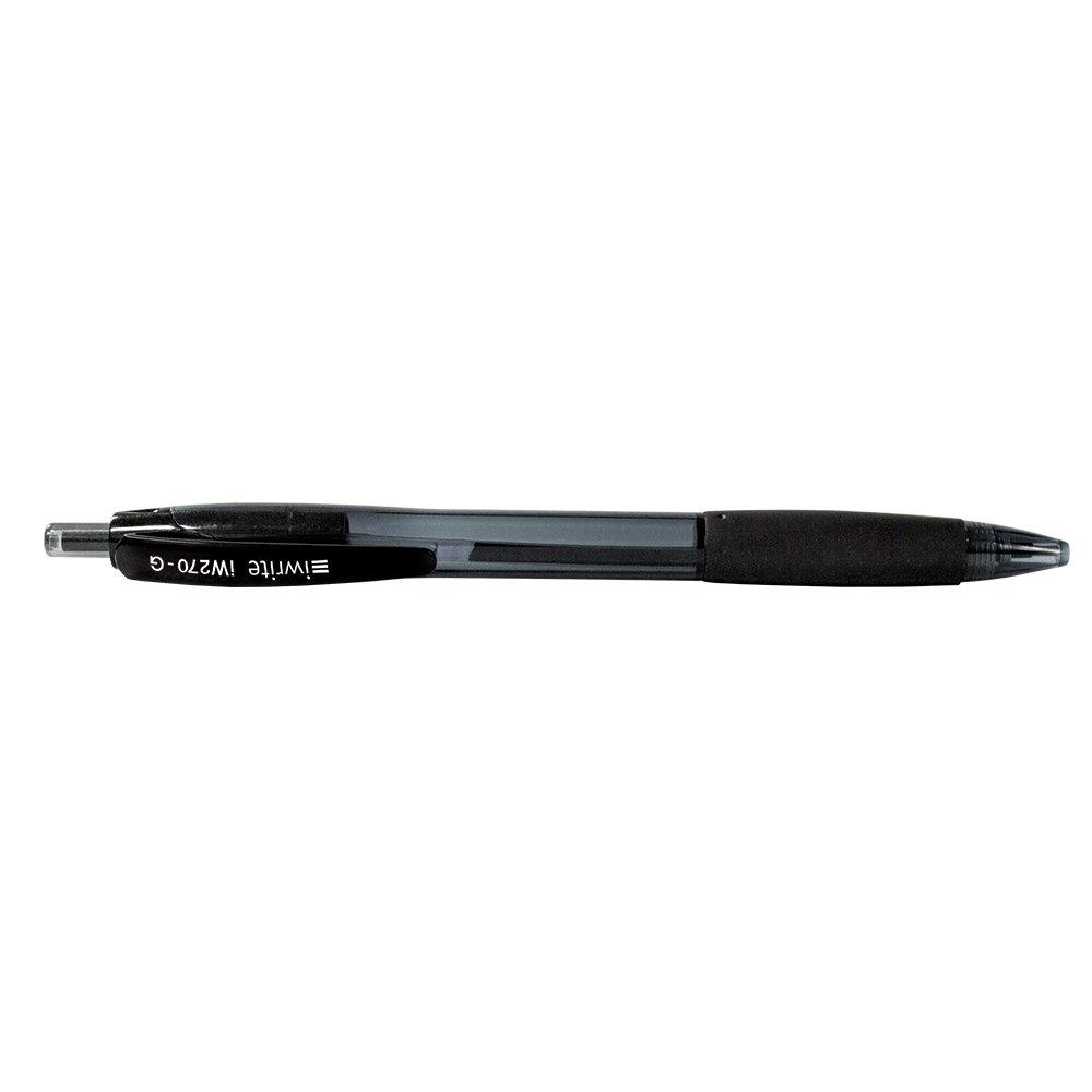 52-0033-01.jpg iWrite Ballpoint Pens Iwrite Gel Retractable Pens Black (Box of 12) - Image 1