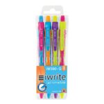 iWrite Colourful Gel Retractable Pens Blue (Wallet of 4)