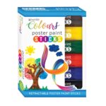 iWrite Retractable Poster Paint Sticks Set of 5 - Black, Blue, Green, Yellow and Brown