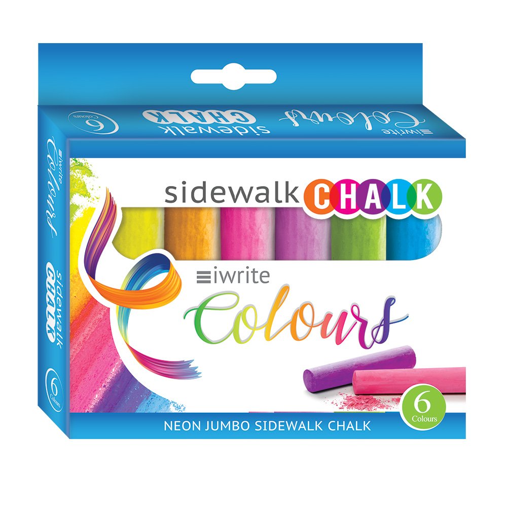 52-0065-30.jpg iWrite Jumbo Sidewalk Chalk - Neon 6's Assorted - Image 1