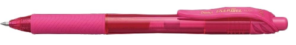55-4107-08.jpg Pentel BL107 Energel-X 0.7mm Metal Tip Roller Ball Rubber Grip Retractable Pink - Image 1