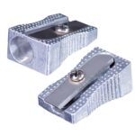 Treeline Pencil Sharpeners 1 Hole Wedge Metal Silver (Box of 24)