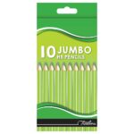 Treeline Green and Black Barrel Pencils Jumbo 10's HB Green/White