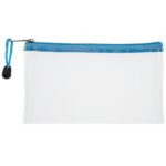 Treeline Pencil Bags Translucent 22cm Pencil Bag With Zip Blue