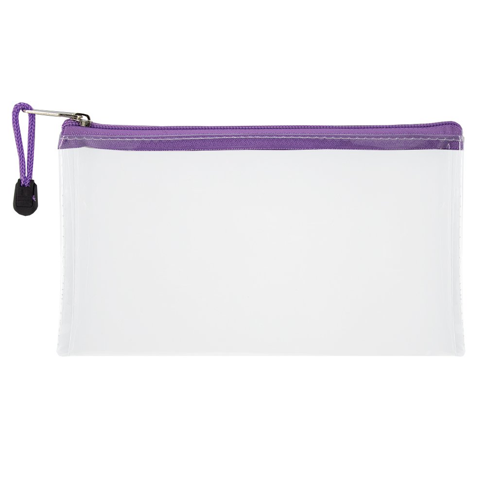 56-9100-10.jpg Treeline Pencil Bags Translucent 22cm Pencil Bag With Zip Purple - Image 1