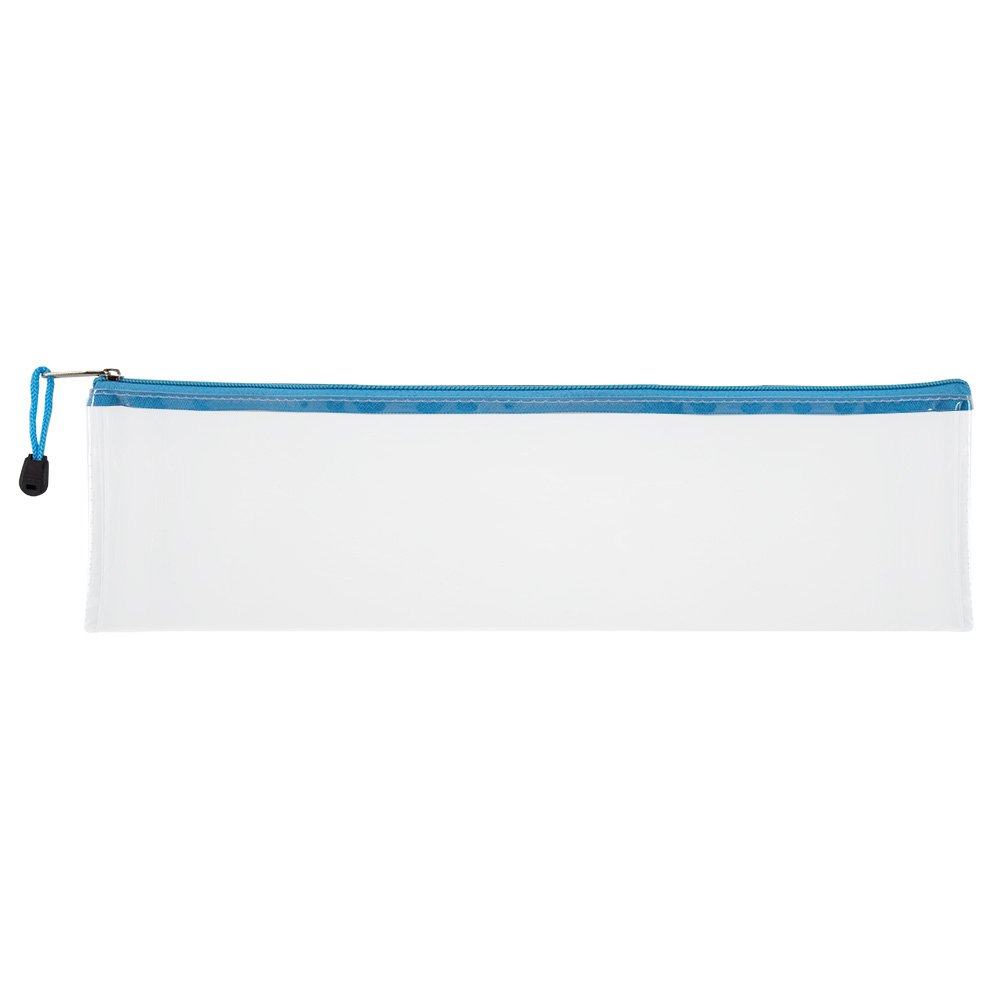 56-9101-02.jpg Treeline Pencil Bags Translucent 33cm Pencil Bag With Zip Blue - Image 1