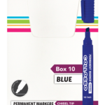 Collosso Permanent Markers Permanent Marker Chisel Point Blue (Box of 10)