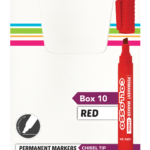 Collosso Permanent Markers Permanent Marker Chisel Point Red (Box of 10)