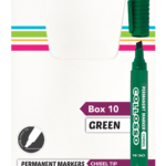 Collosso Permanent Markers Permanent Marker Chisel Point Green (Box of 10)