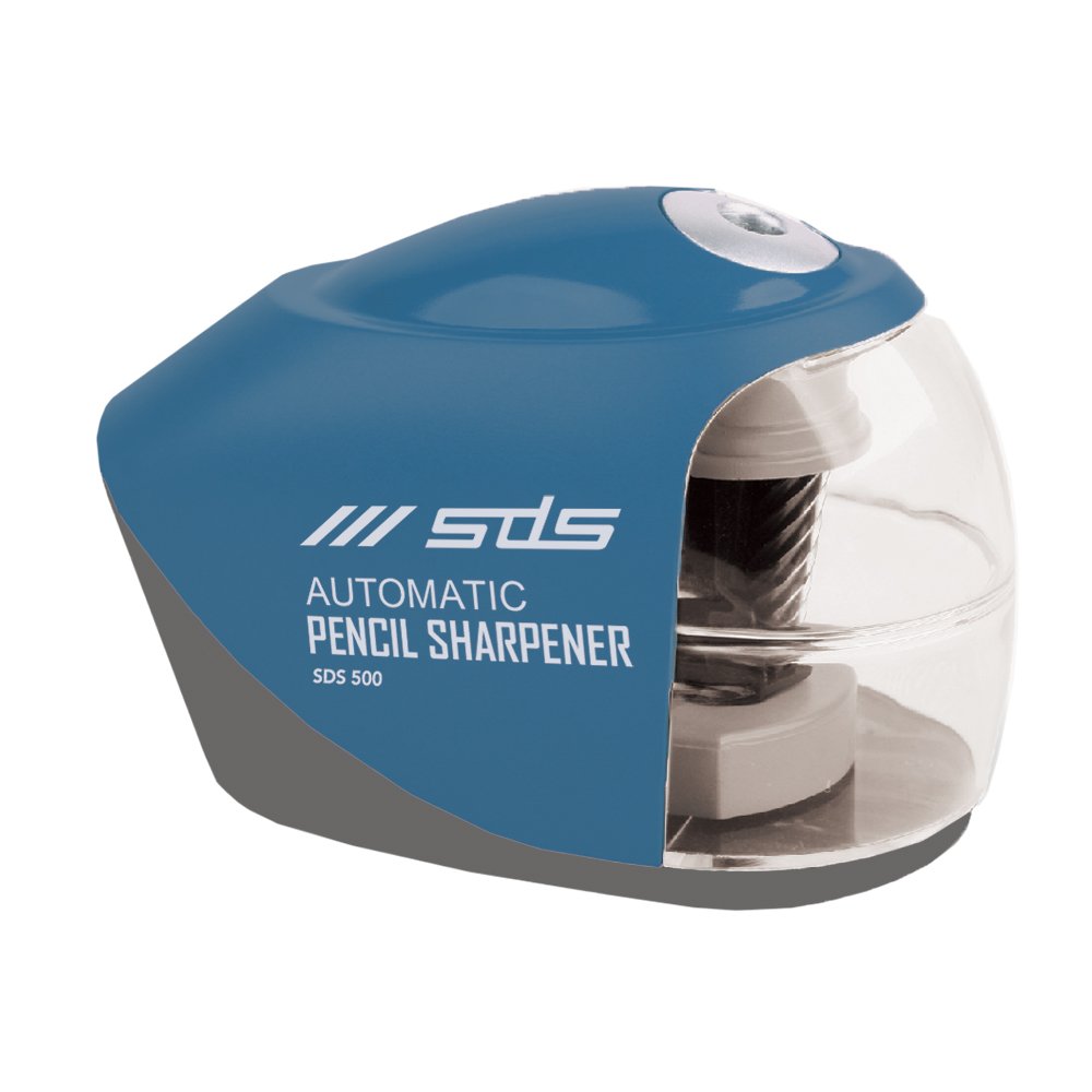 66-0417-00.jpg SDS Automatic Pencil Sharpener (4 x AA Batteries - Not included) Blue/Grey - Image 1