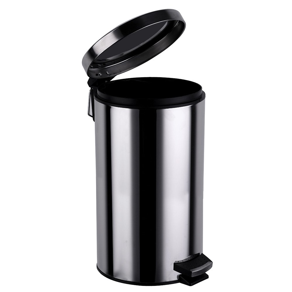 66-0445-17.jpg SDS Pedal Bins Waste Bin - 12L Silver - Image 1