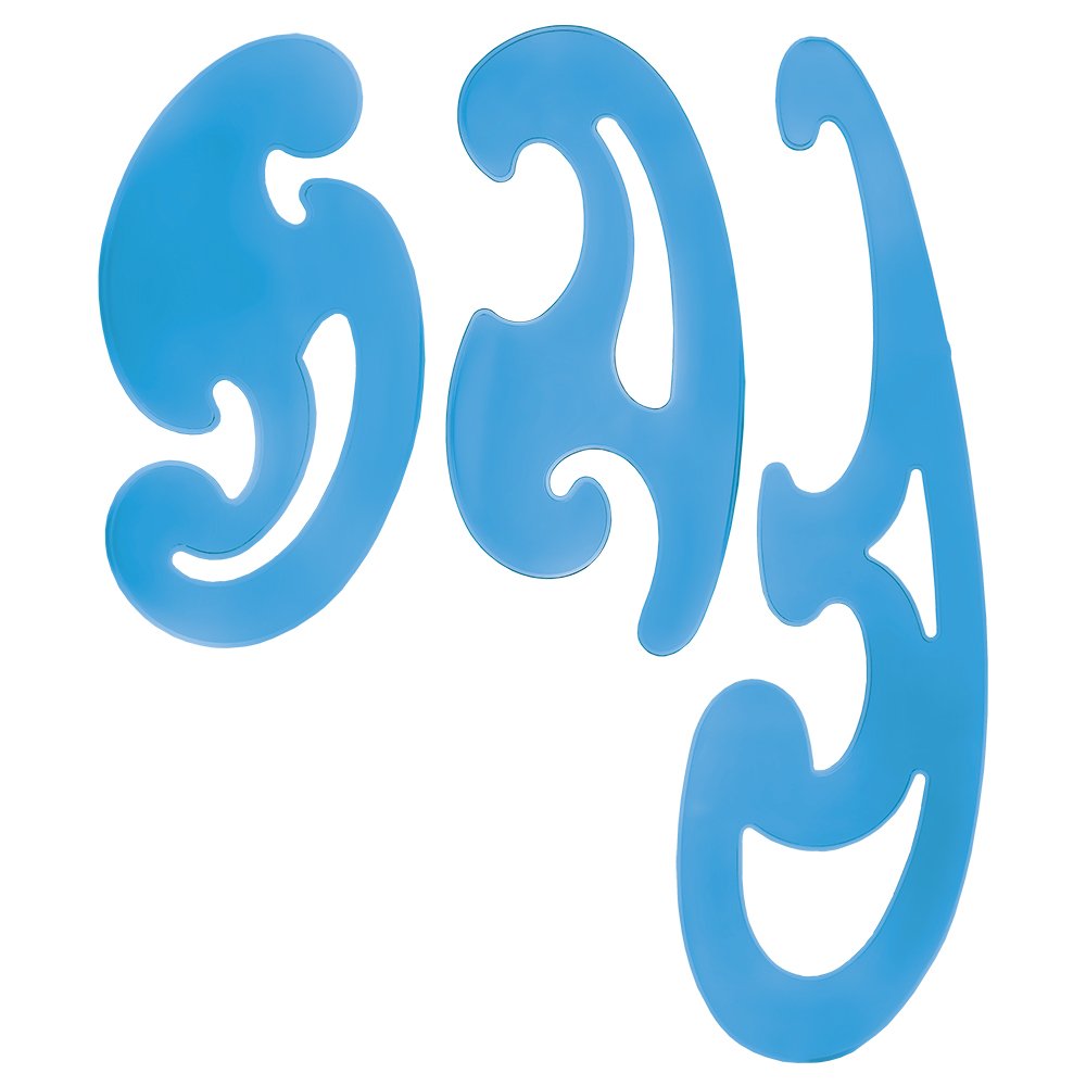 66-0483-02.jpg SDS French Curve Set of 3 Blue - Image 1