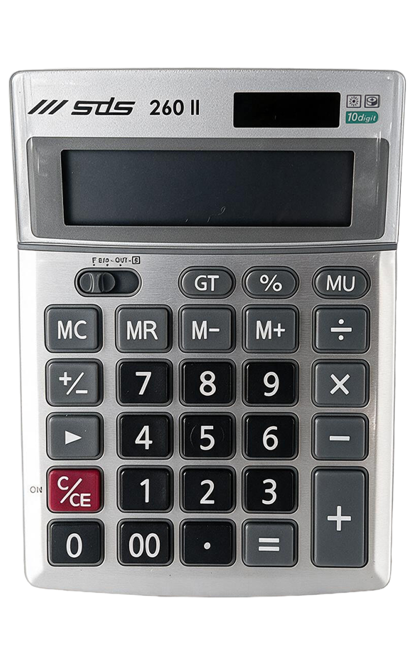 66-1535-00.png SDS Calculators SDS - Dual Power Mini Desktop 10 Digit Big LCD Display - 138mm x 103mm x 31mm Silver - Image 1