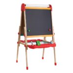 SDS Kids Easel - Includes: 1x Double-Sided Easel, 1x Paper Roll Red