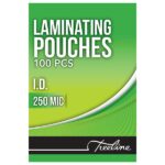 Treeline ID Laminating Pouches 250 Micron 95x65 Clear (Box of 100)