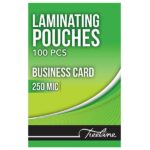 Treeline Business card laminating pouches 250 micron (86 x 54) Clear (Box of 100)