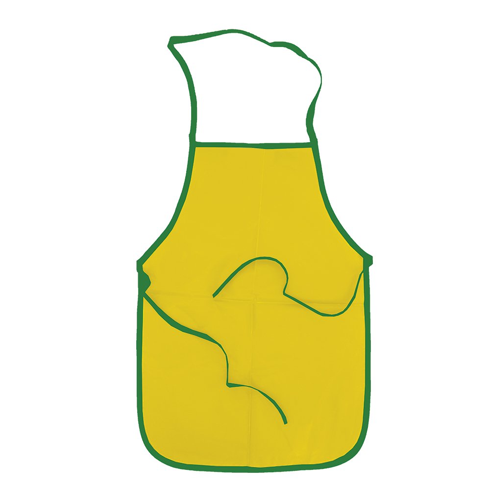 78-9005-07.jpg Treeline Aprons Kiddies Apron PVC - Colour Edging Yellow - Image 1