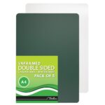 Treeline Boards A4 Unframed Double Sided Chalkboard & Whiteboard Green/White