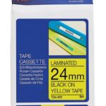 Brother Laminated Tape TZ651 Black on Yellow 24mm