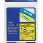 Brother Laminated Tape TZ641 Black on Yellow 18mm