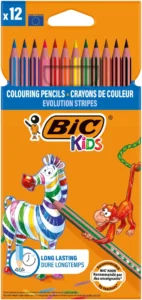 BIC Kids Evolution Stripes Colour Pencils 12's