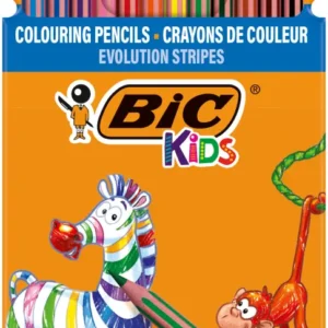 BIC Kids Evolution Stripes Colour Pencils 12's