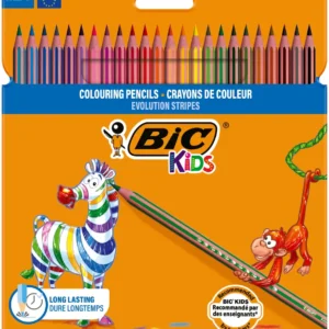 BIC Kids Evolution Stripes Colour Pencils 24's