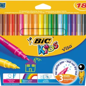 Bic Visa Felt Pens Assorted Wallet of 18 Assorted
