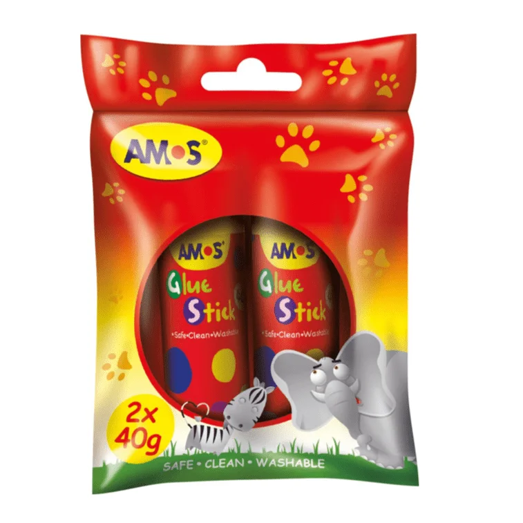 Amos Red Glue Stick 40G Hangsell 2's - Pack Amos Red Glue Stick 40G Hangsell 2's - Pack