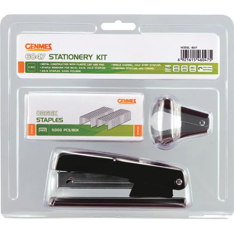 Genmes F047 Half Strip Stapler + Staple Remover + Staples 26/6 5000's - Set Genmes F047 Half Strip Stapler + Staple Remover + Staples 26/6 5000's - Set