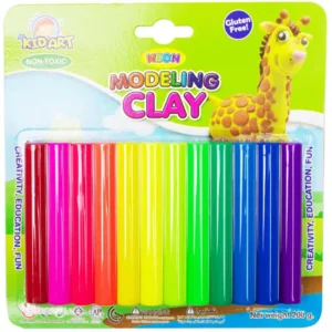 KID ART Modelling Clay 200g Neon 12 Colour
