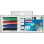 Luxor 120 Whiteboard Marker Bullet Fine Asstd Wallet 4 - Set