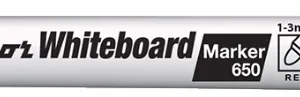Luxor 650 Whiteboard Marker Bullet Medium Red (Pack of 12)