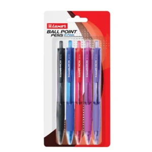 Luxor Micra Retractable Grip Ballpen Set 5 Colour