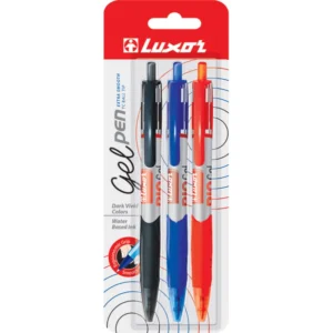 Luxor Rio Gel Retractable Ballpen Set 3 Colour