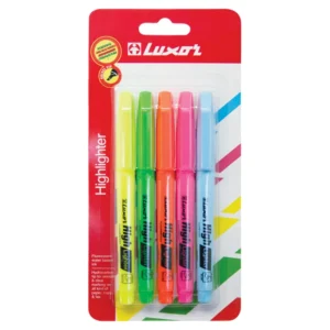 Luxor Slim Highlighter Bright Asstd Card 5 - Set