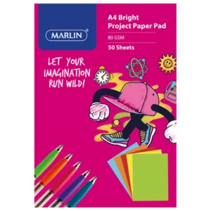Marlin A4 Project Pad Bright Paper Asstd 50pg