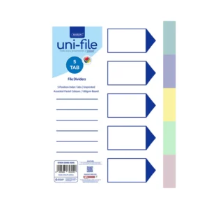 Marlin Board Divider 5 Tab Pastel Colours (Pack of 10)