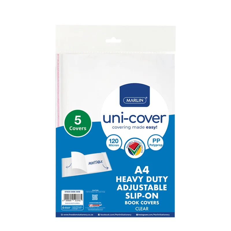 Marlin Plastic Covers A4 Slip-On 120mic 5pk Marlin Plastic Covers A4 Slip-On 120mic 5pk