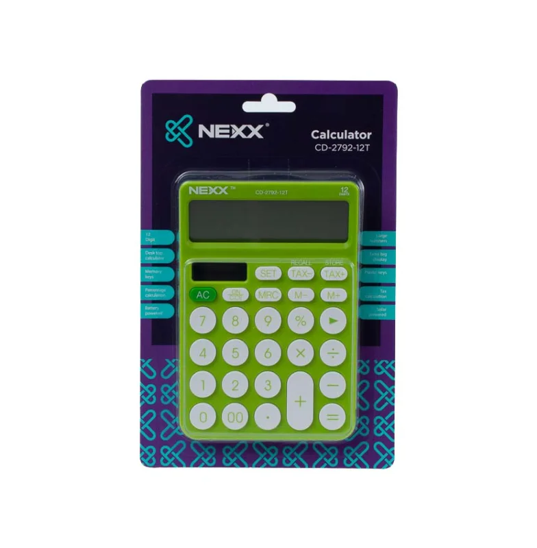 Nexx CD2792 12 Digit Desktop Calculator Bright Lime Nexx CD2792 12 Digit Desktop Calculator Bright Lime