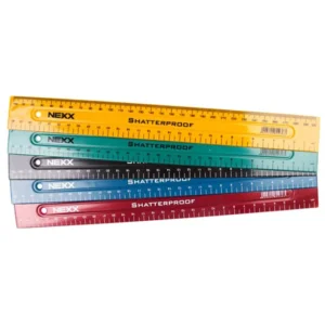 Nexx Coloured Ruler Shatterproof Assorted 30cm (Pack of 10)